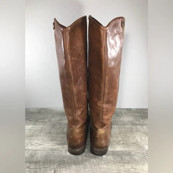 Frye 75449 Melissa Button 2 Brown Leather Knee-High Riding Womens Boots Size 10 - Picture 6 of 10